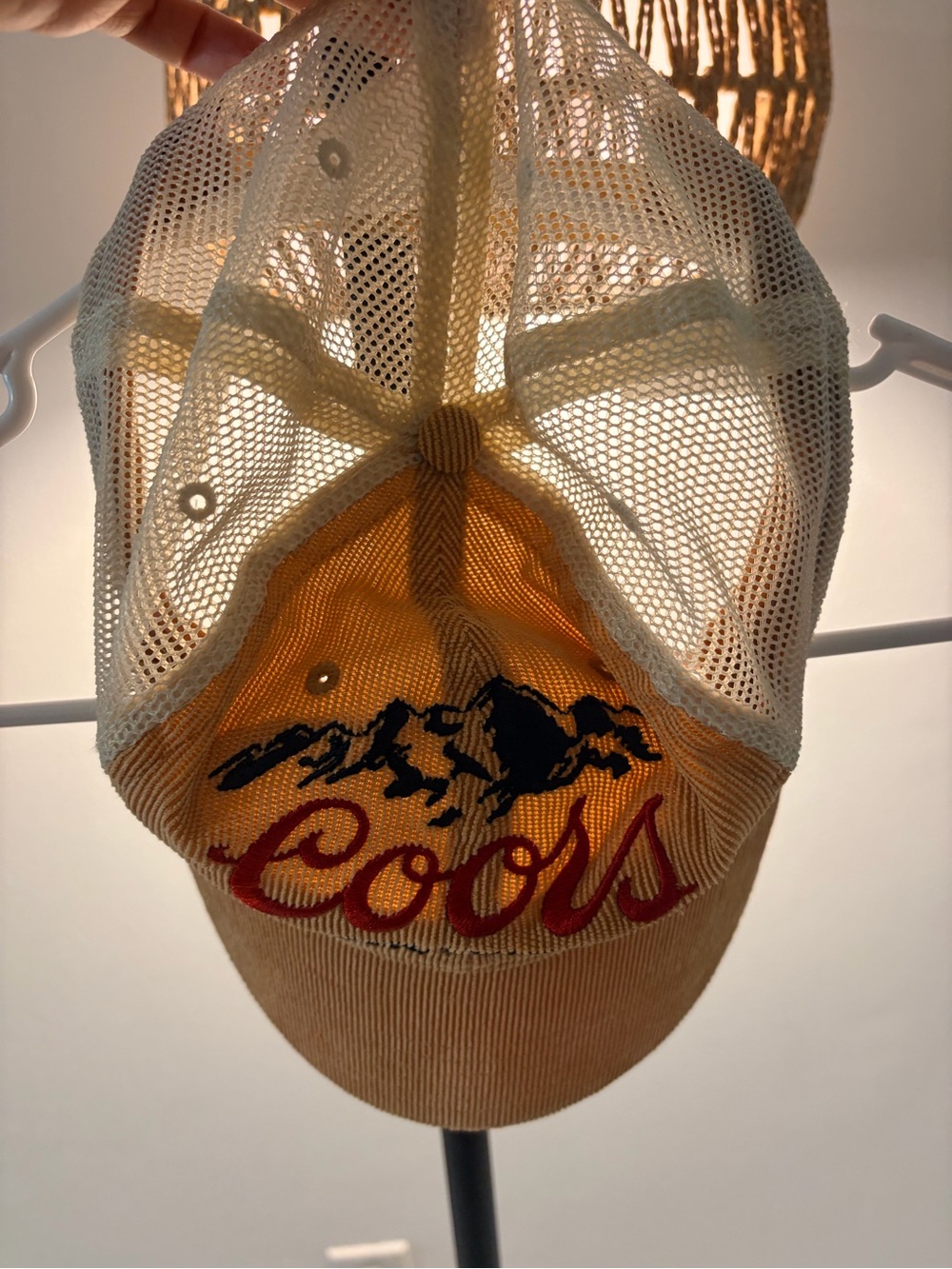 Coors Embroidered Trucker Cap in Mustard Yellow and Cream